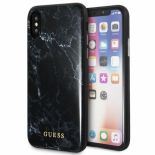 Guess Marble - Etui iPhone X (czarny)