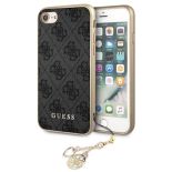 Guess 4G Charms Collection - Etui iPhone 8 / 7 z zawieszką (szary)