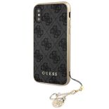 Guess 4G Charms Collection - Etui iPhone Xs / X z zawieszką (szary)