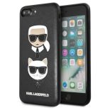 Karl Lagerfeld Embossed Case Karl & Choupette - Etui iPhone 8 Plus / 7 Plus (czarny)