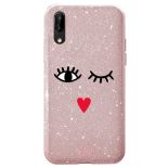 PURO Glitter EYES Shine Cover - Etui Huawei P20 (Rose Gold) Limited edition