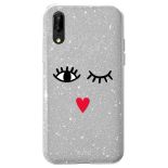 PURO Glitter EYES Shine Cover - Etui Huawei P20 (Silver) Limited edition