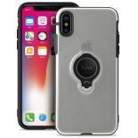 PURO Magnet Ring Cover - Etui iPhone Xs / X z magnetycznym uchwytem na palec (przezroczysty)