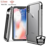 X-Doria Defense Shield - Etui aluminiowe iPhone Xs Max (Drop test 3m) (Silver/Clear)