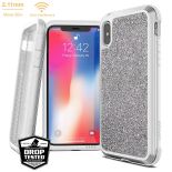 X-Doria Defense Lux - Etui aluminiowe iPhone Xs / X (Drop test 3m) (White Glitter)