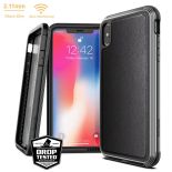 X-Doria Defense Lux - Etui aluminiowe iPhone Xs Max (Drop test 3m) (Black Leather)