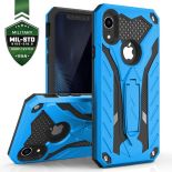 Zizo Static Cover - Pancerne etui iPhone XR z podstawką (Blue/Black)