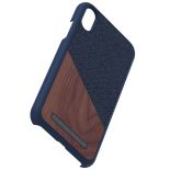 Nordic Elements Saeson Frejr - Etui iPhone XR z prawdziwym drewnem orzecha włoskiego (Navy)