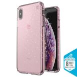 Speck Presidio Clear with Glitter - Etui iPhone Xs Max (Gold Glitter/Bella Pink)