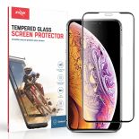 Zizo Full Glue Curved Glass - Szkło hartowane 9H 0.33mm klejone na całej powierzchni, na cały ekran iPhone XR (czarna ramka)