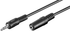 Techly Przedłużacz kabel audio stereo Jack 3.5mm M/F 1,8m czarny