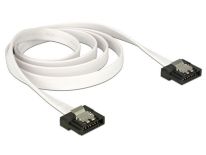 DeLOCK Kabel SATA FLEXI 6 Gb/s o dł. 30 cm, biały, metalowe zaciski