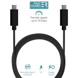 PURO Kabel USB-C 3.1 na USB-C 3.1 do ładowania & synchronizacji danych, 3A, 10 Gbps, 1 m (czarny)