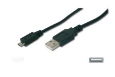 Assmann Kabel połączeniowy USB 2.0 HighSpeed Typ USB A/microUSB BM/M czarny 1,8m