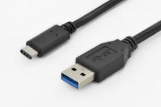 Assmann Kabel połączeniowy USB 3.0 SuperSpeed Typ USB A/USB C M/M czarny 1m