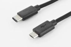 Assmann Kabel połączeniowy USB2.0 HighSpeed Typ USB C/microUSB B M/M czarny 1,8m