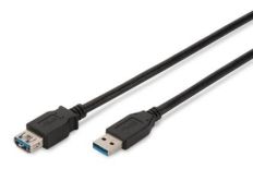 Assmann Kabel przedłużający USB 3.0 SuperSpeed Typ USB A/USB A M/Ż czarny 3,0m