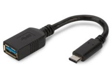 Assmann Kabel adapter USB 3.0 SuperSpeed OTG Typ USB C/USB A M/Ż czarny 0,15m