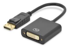 Assmann Kabel Displayport 1.1a z zatrzaskiem Typ DP/DVI-I(24+5) M/Ż czarny 0,15m