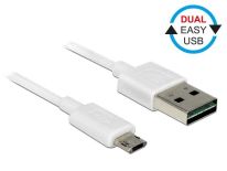 DeLOCK kabel USB 2.0 micro AM-BM Dual Easy-USB 0.5m biały