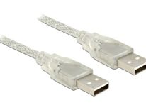 DeLOCK KABEL USB 2.0 AM-AM 1m +FERRYT (przezroczysty)