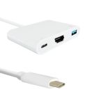 Qoltec Adapter USB 3.1 typC męski / HDMI A + USB A + USB 3.1 typC