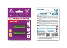 Esperanza EZA101G - Akumulatorki Ni-MH AAA 1000MAH 2 SZTUKI - ZIELONE