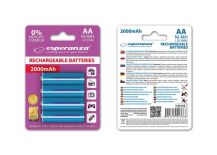 Esperanza EZA104B - Akumulatorki Ni-MH AA 2000MAH -4 SZTUKI - NIEBIESKIE