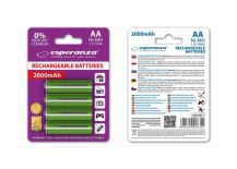 Esperanza EZA104G - Akumulatorki Ni-MH AA 2000MAH -4 SZTUKI - ZIELONE