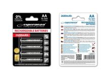 Esperanza EZA106 - Akumulatorki Ni-MH AA 2600MAH 4 SZTUKI - CZARNE