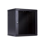 Linkbasic szafa wisząca rack 19'' 12U 600x450mm czarna (drzwi przednie szklane)