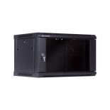 Linkbasic szafa wisząca rack 19'' 6U 600x450mm czarna (drzwi przednie szklane)