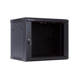 Linkbasic szafa wisząca rack 19'' 9U 600x450mm czarna (drzwi przednie szklane)