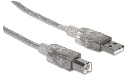 Manhattan kabel USB 2.0 A-B M/M 1,8m (srebrny)