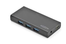 ednet HUB/Koncentrator 7-portowy USB 3.0 SuperSpeed, aktywny, czarny