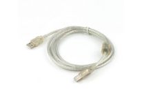 Gembird kabel USB 2.0 AM->BM, premium, ferryt, 0.75m, przezroczysty