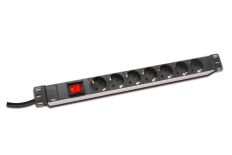 Digitus Listwa zasilająca PDU 19' RACK 7xSchuko, 2m 1xSchuko, 16A, wł./wył., aluminiowa