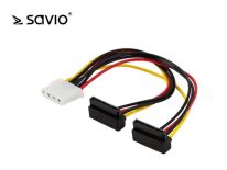 Savio AK-12 Kabel zasilający MOLEX 4 pin F - 2x SATA 15 pin F kątowy