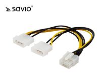 Savio AK-18 Kabel zasilający 2xMOLEX 4 pin M - 8 pin EPS