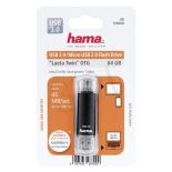 Hama Pendrive Laeta Twin OTG 124000 (64GB; microUSB USB 3.0; kolor czarny)