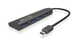 RaidSonic Technology IcyBox 4-portowy Hub USB, USB Type-C (wejście), LED