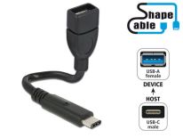 DeLOCK Kabel Przedłużacz USB 2.0 Type-C (M) - USB AF 2.0 profilowany 15cm