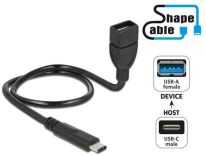 DeLOCK Kabel Przedłużacz USB 2.0 Type-C (M) - USB AF 2.0 profilowany 50cm