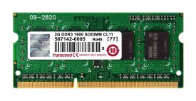 Transcend SODIMM, 2GB, 1600MHz, DDR3, CL11