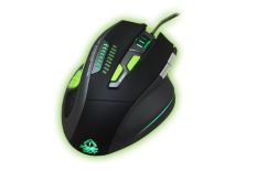 KeepOut MYSZ GAMING X9PRO LASER 8200DPI 9 BUTTONS BLACK GREEN LED USB 8x4gram weights