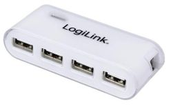 LogiLink UA0086 hub USB 2.0 4-portowy z zasilaczem (biały)