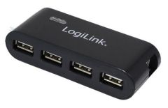 LogiLink UA0085 hub USB 2.0 4-portowy z zasilaczem (czarny)