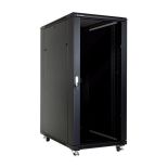 Linkbasic szafa stojąca rack 19'' 27U 600x1000mm czarna (drzwi przednie szklane)