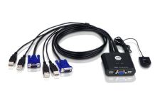 Aten CS22U 2-Port USB KVM Switch, Remote port selector, 0.9m cable; English Box!