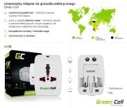 Green Cell Travel Adapter ALL-IN-ONE 150 countries with etui